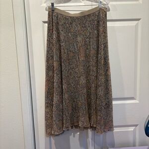 Maeve Sparkly Tan Midi/Ankle Length Skirt - Size Large